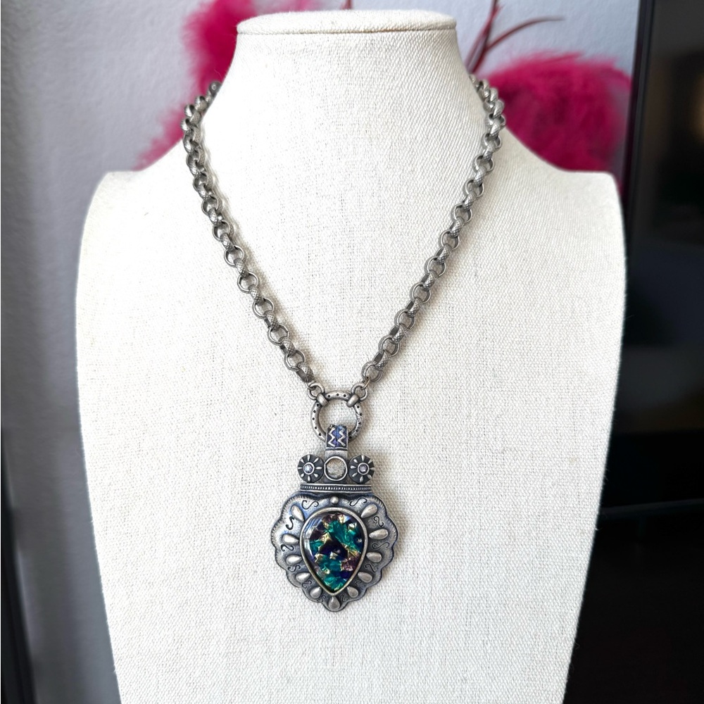 Chico’s Ornate Silver Tone Gothic Necklace